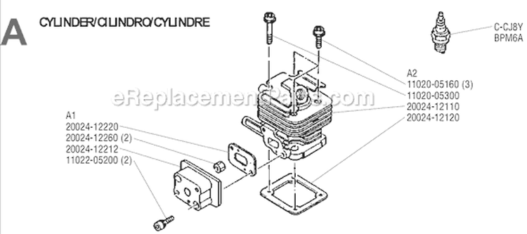 Page A Diagram and Parts List for T-27  Shindaiwa Trimmer