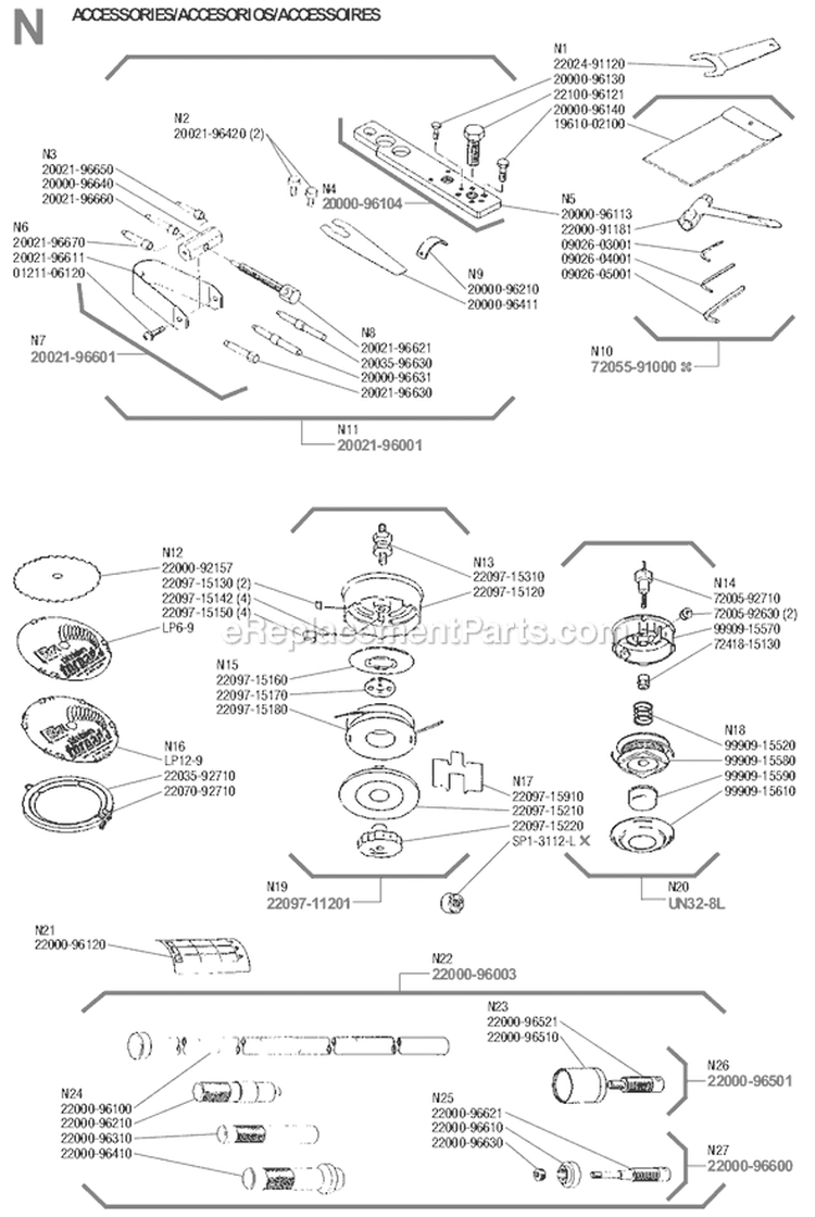 Page N Diagram and Parts List for T-27  Shindaiwa Trimmer