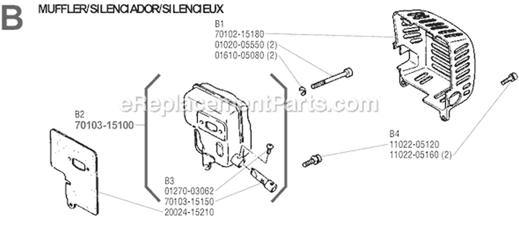 Page B Diagram and Parts List for T-27  Shindaiwa Trimmer