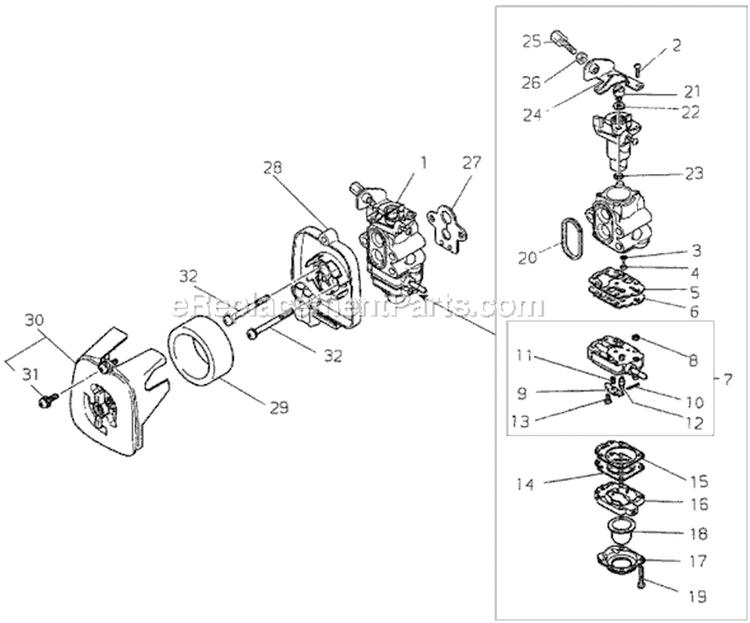Page F Diagram and Parts List for T195S  Shindaiwa Trimmer