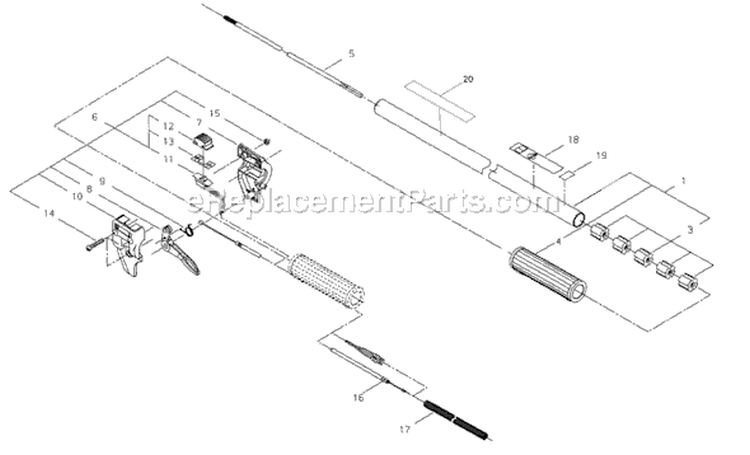 Page H Diagram and Parts List for T195S  Shindaiwa Trimmer