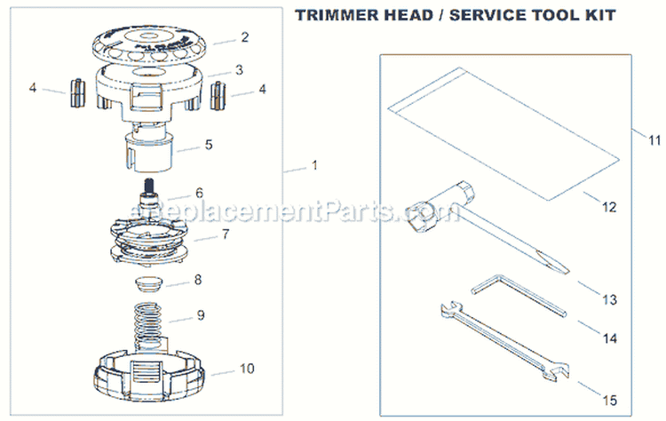 Page M Diagram and Parts List for T220  Shindaiwa Trimmer