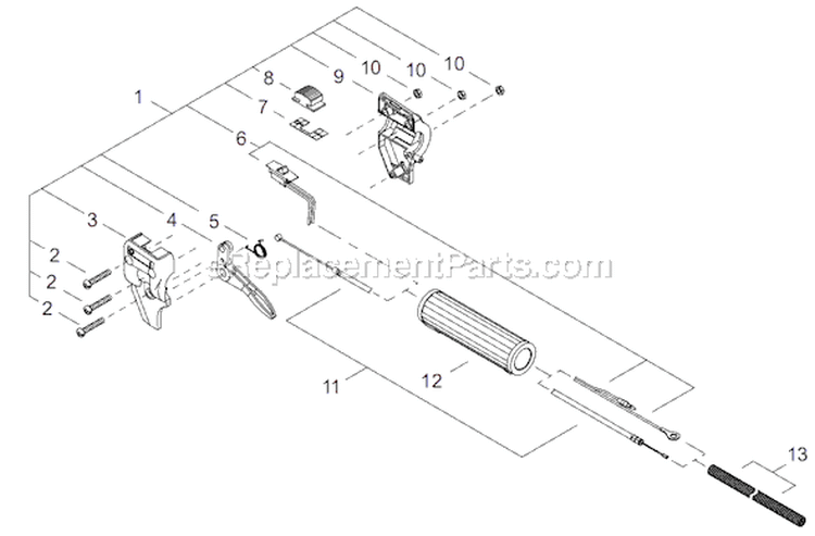 Page K Diagram and Parts List for T222  Shindaiwa Trimmer