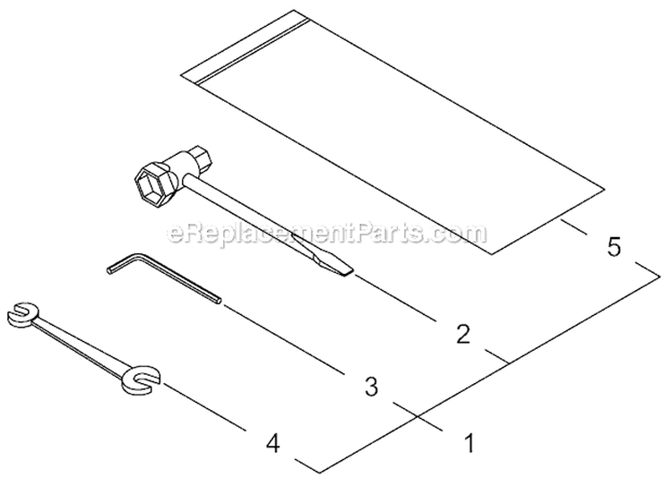 Tool Set Diagram and Parts List for T230XR-EMC 36005665-36007144 Shindaiwa Trimmer
