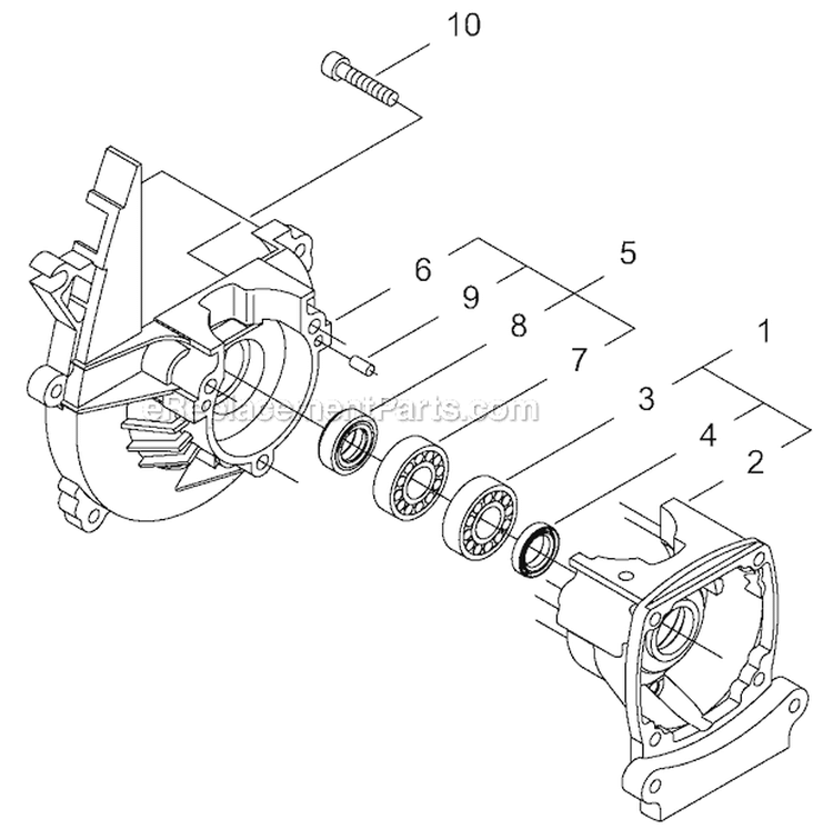 Crankcase, Engine Cover, Fan Cover - Part 1 Diagram and Parts List for T230XR-EMC 36005665-36007144 Shindaiwa Trimmer