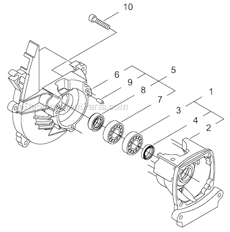 Crankcase, Engine Cover, Fan Cover - Part 1 Diagram and Parts List for T230XR-EMC 9013195-9095664 Shindaiwa Trimmer