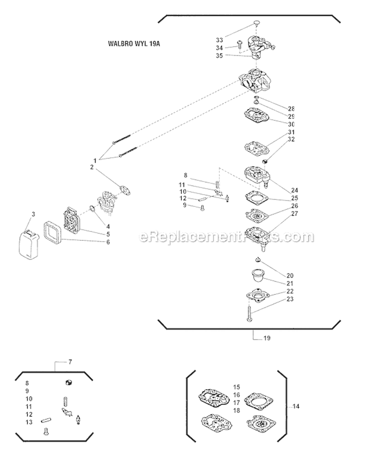 Carburetor Diagram and Parts List for T230X 2000303 and Up Shindaiwa Trimmer
