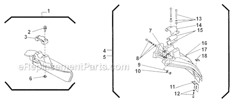 Guard Diagram and Parts List for T230X 2000303 and Up Shindaiwa Trimmer