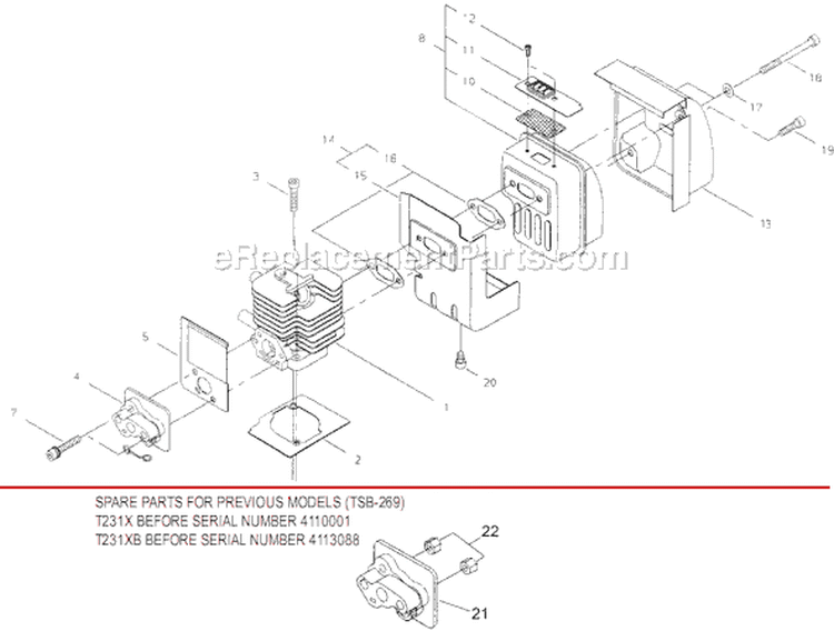 Page A Diagram and Parts List for T231X  Shindaiwa Trimmer