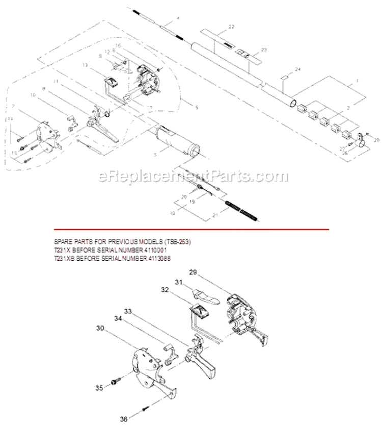 Page I Diagram and Parts List for T231X  Shindaiwa Trimmer