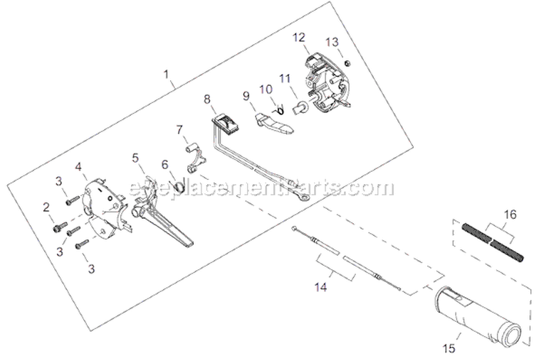 Page J Diagram and Parts List for T242X EPA2 Shindaiwa Trimmer