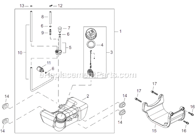 Page F Diagram and Parts List for T242X EPA2 Shindaiwa Trimmer