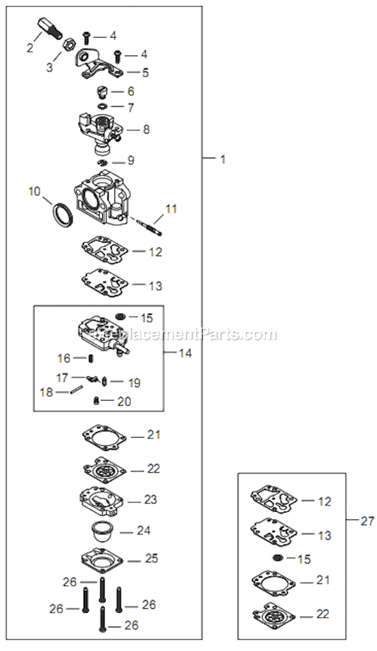 Page G Diagram and Parts List for T242X EPA2 Shindaiwa Trimmer