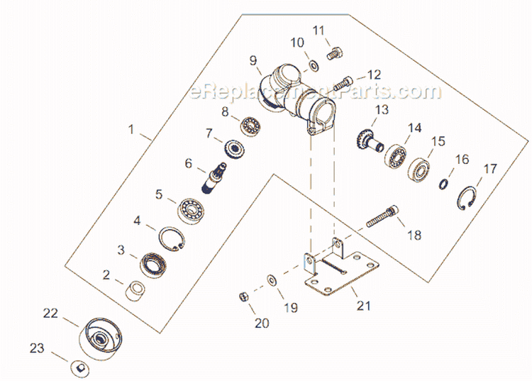 K - Gear case Diagram and Parts List for T242  Shindaiwa Trimmer
