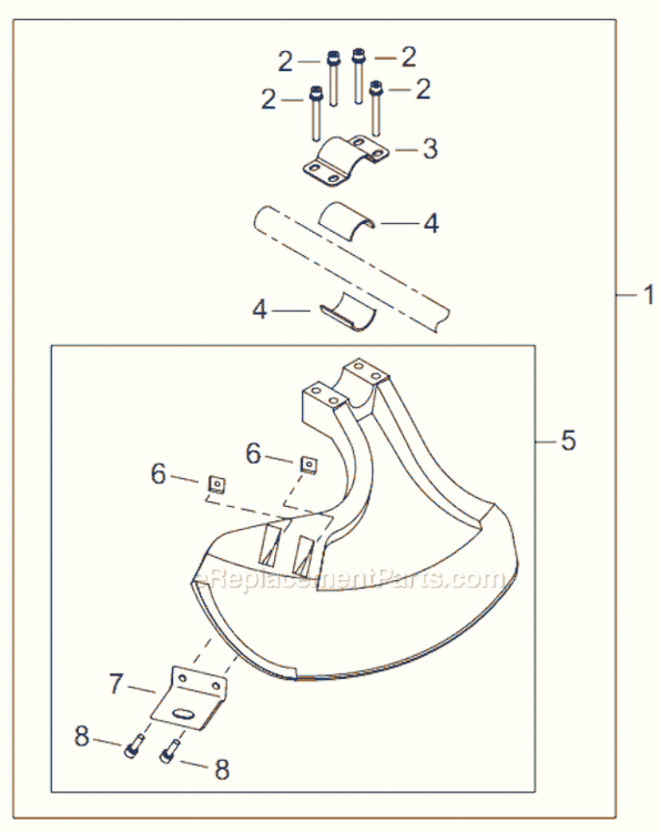 L - Debris Shield Diagram and Parts List for T242  Shindaiwa Trimmer