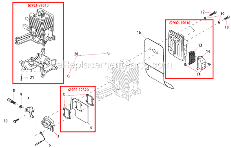 Page A Diagram and Parts List for T2500X  Shindaiwa Trimmer