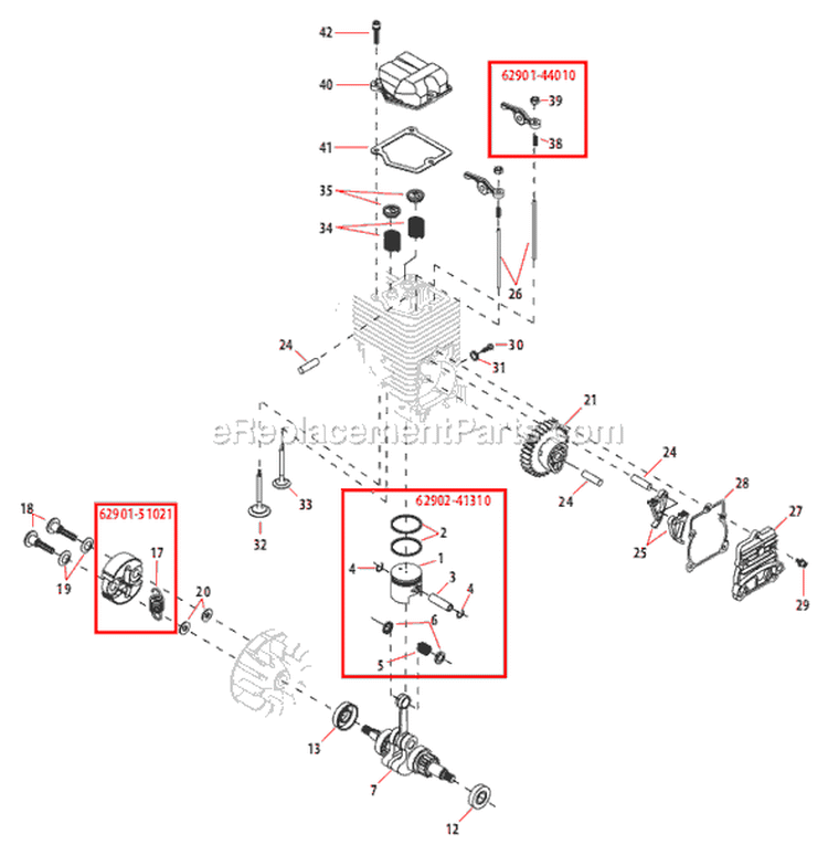 Page C Diagram and Parts List for T2500X  Shindaiwa Trimmer