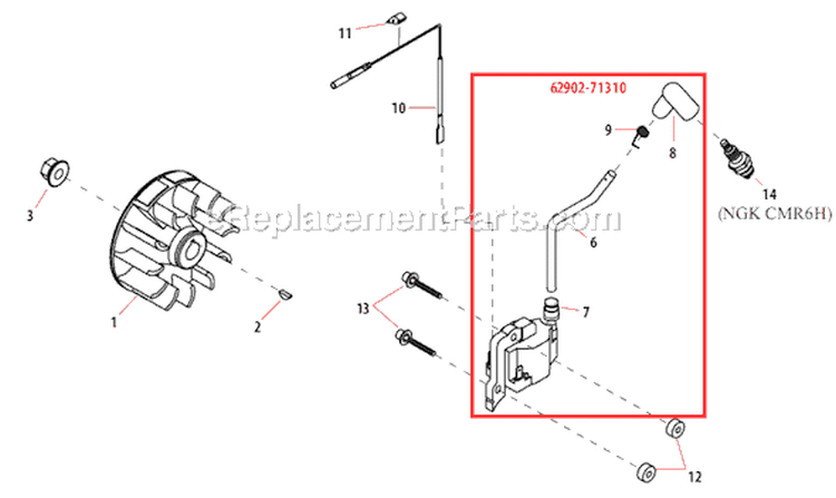 Page D Diagram and Parts List for T2500X  Shindaiwa Trimmer