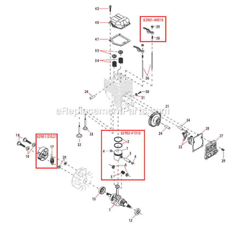 Page C Diagram and Parts List for T2500  Shindaiwa Trimmer