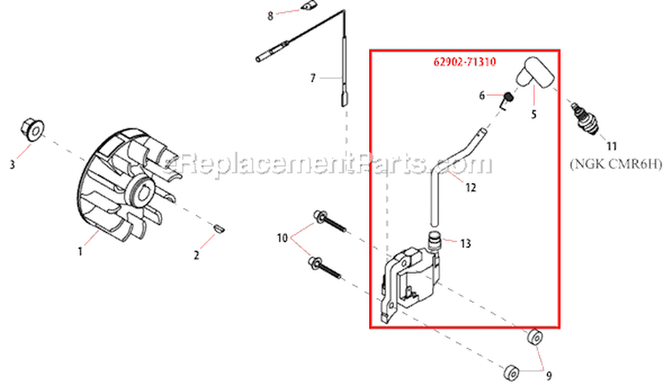 Page D Diagram and Parts List for T2500  Shindaiwa Trimmer