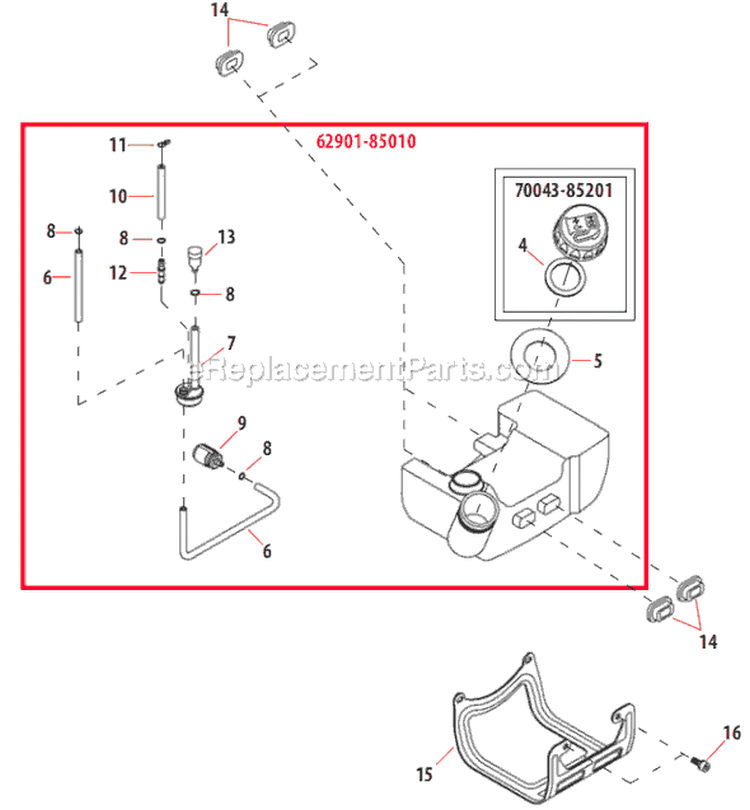 Page G Diagram and Parts List for T2500  Shindaiwa Trimmer