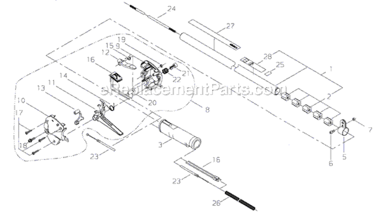 Page H Diagram and Parts List for T2510X  Shindaiwa Trimmer