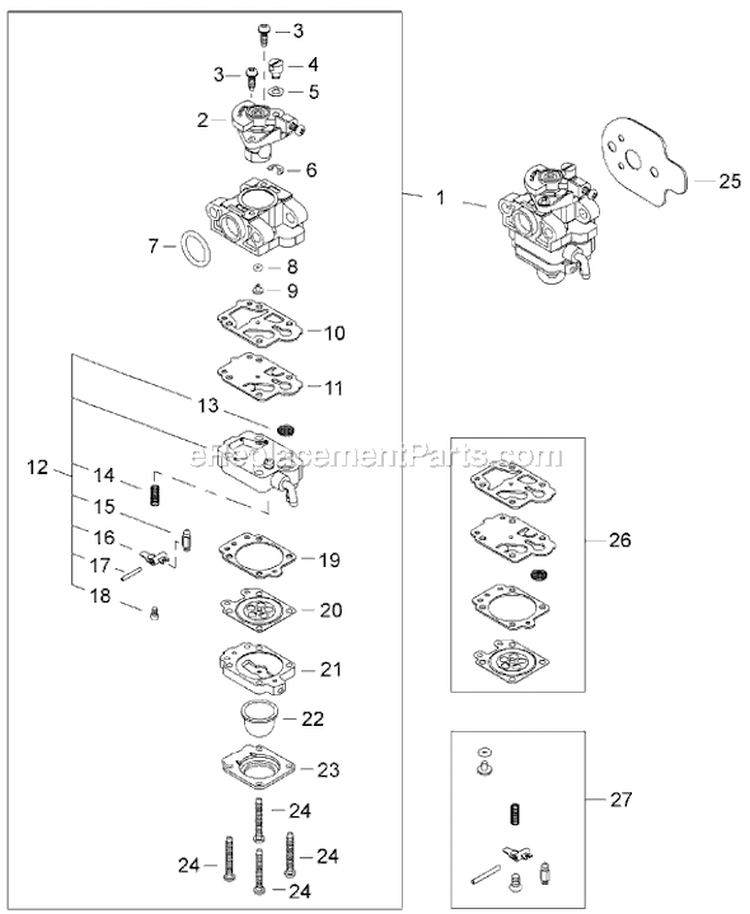 Page J Diagram and Parts List for T2510  Shindaiwa Trimmer