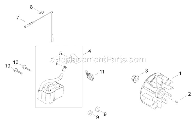Page H Diagram and Parts List for T2510  Shindaiwa Trimmer