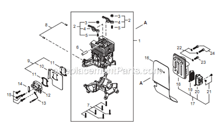 Page A Diagram and Parts List for T254 T10212001001 - T10212999999 Shindaiwa Trimmer