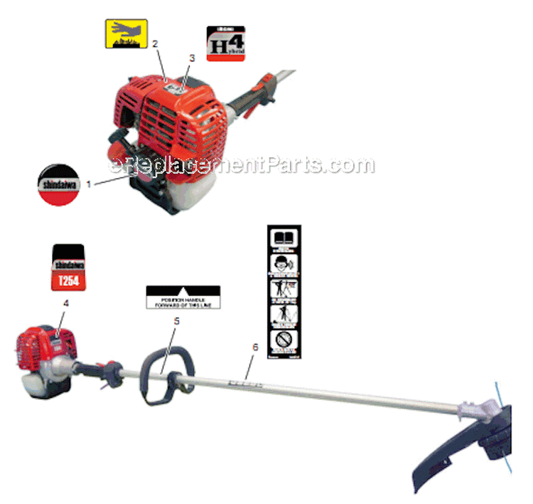 Page Q Diagram and Parts List for T254 T10212001001 - T10212999999 Shindaiwa Trimmer