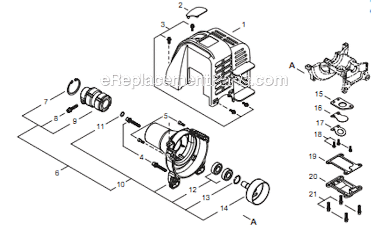 Page B Diagram and Parts List for T254 T10212001001 - T10212999999 Shindaiwa Trimmer
