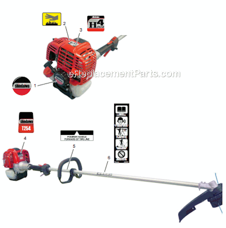 Page Q Diagram and Parts List for T254 T10311001001 - T10311999999 Shindaiwa Trimmer