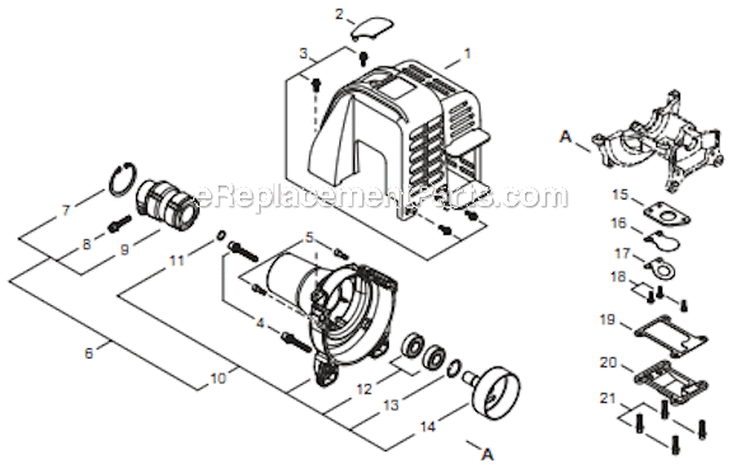 Page B Diagram and Parts List for T254 T10311001001 - T10311999999 Shindaiwa Trimmer