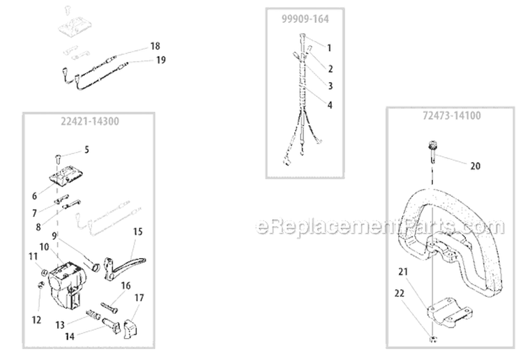 Throttle Lever 1 Diagram and Parts List for T260B  Shindaiwa Trimmer