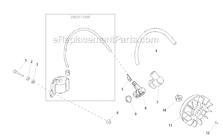 Flywheel Diagram and Parts List for T260B  Shindaiwa Trimmer