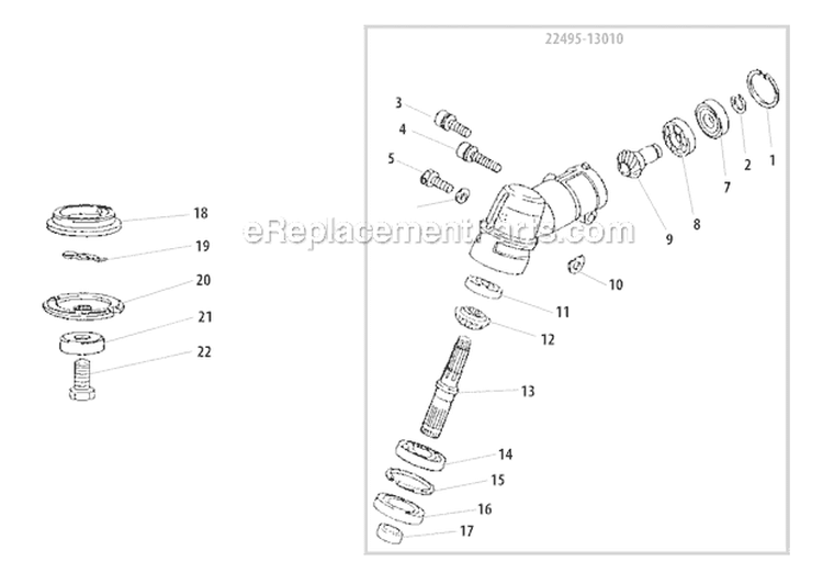 Gear Case Diagram and Parts List for T260B  Shindaiwa Trimmer