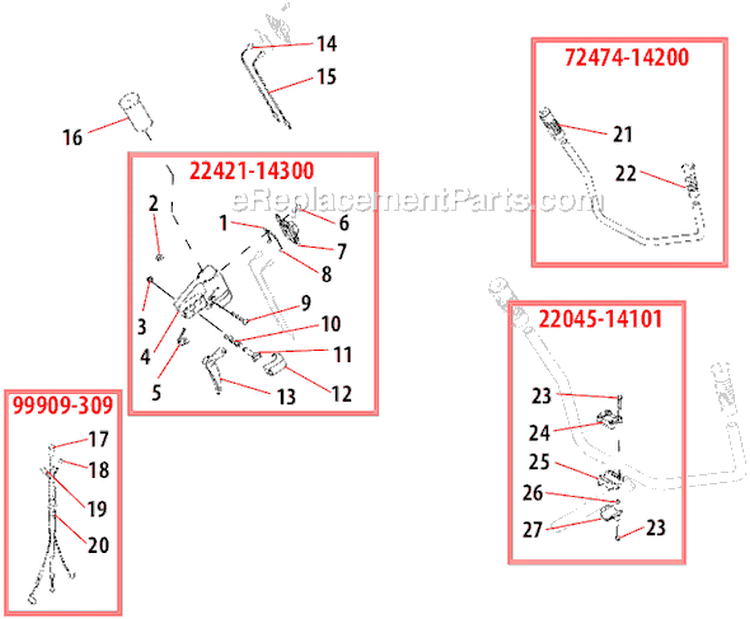 Page K Diagram and Parts List for T260  Shindaiwa Trimmer