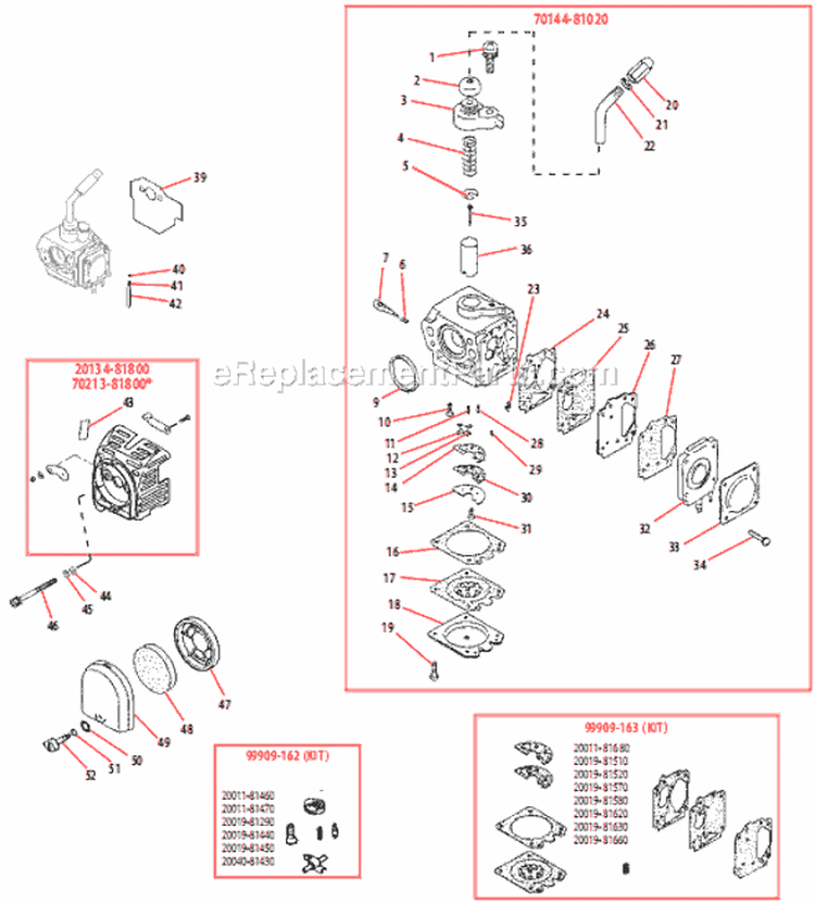 Page M Diagram and Parts List for T260  Shindaiwa Trimmer