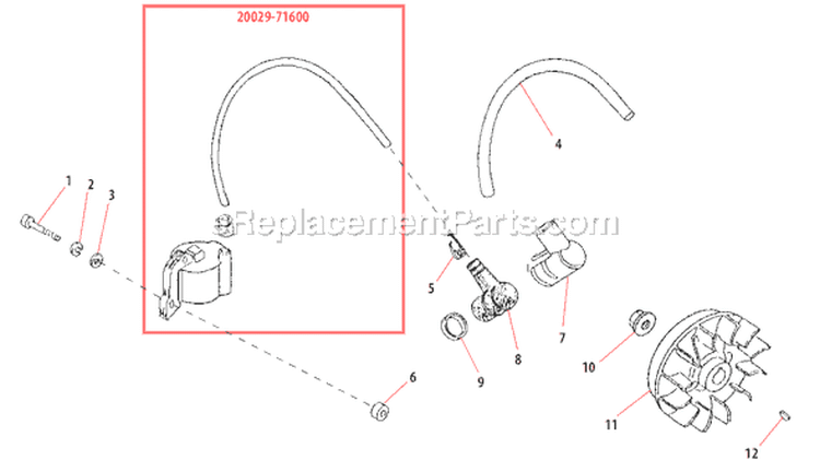 Page E Diagram and Parts List for T260  Shindaiwa Trimmer