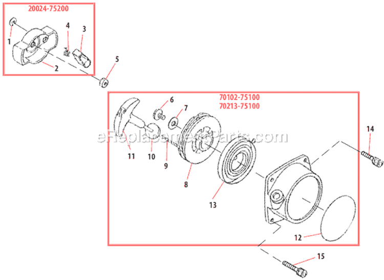 Page F Diagram and Parts List for T260  Shindaiwa Trimmer