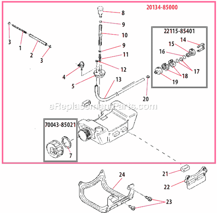 Page G Diagram and Parts List for T260  Shindaiwa Trimmer