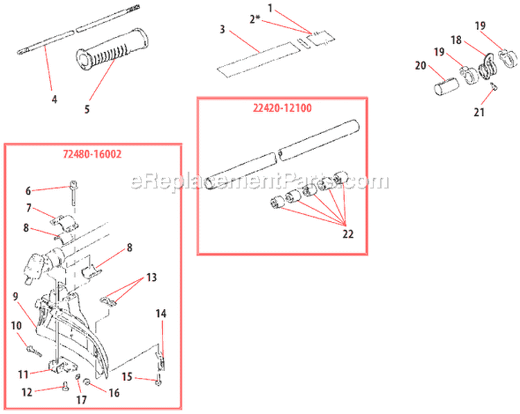 Page H Diagram and Parts List for T260  Shindaiwa Trimmer