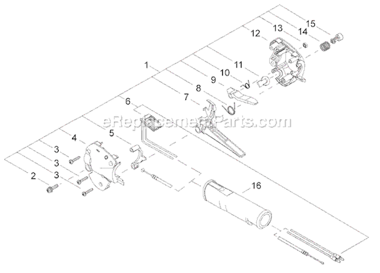 Page M Diagram and Parts List for T261B  Shindaiwa Trimmer