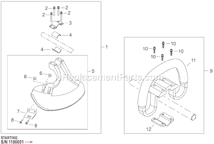 Page O Diagram and Parts List for T261B  Shindaiwa Trimmer