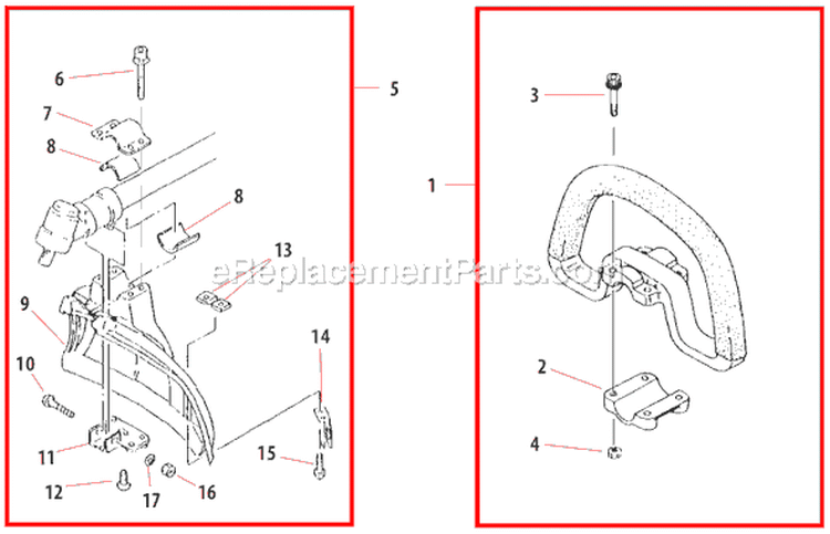 Page P Diagram and Parts List for T261B  Shindaiwa Trimmer