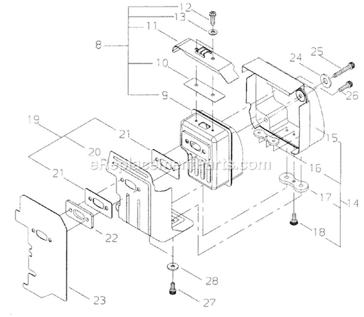 Page B Diagram and Parts List for T261B  Shindaiwa Trimmer