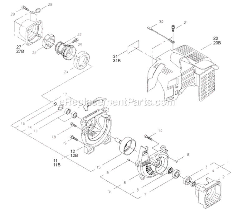 Page C Diagram and Parts List for T261B  Shindaiwa Trimmer