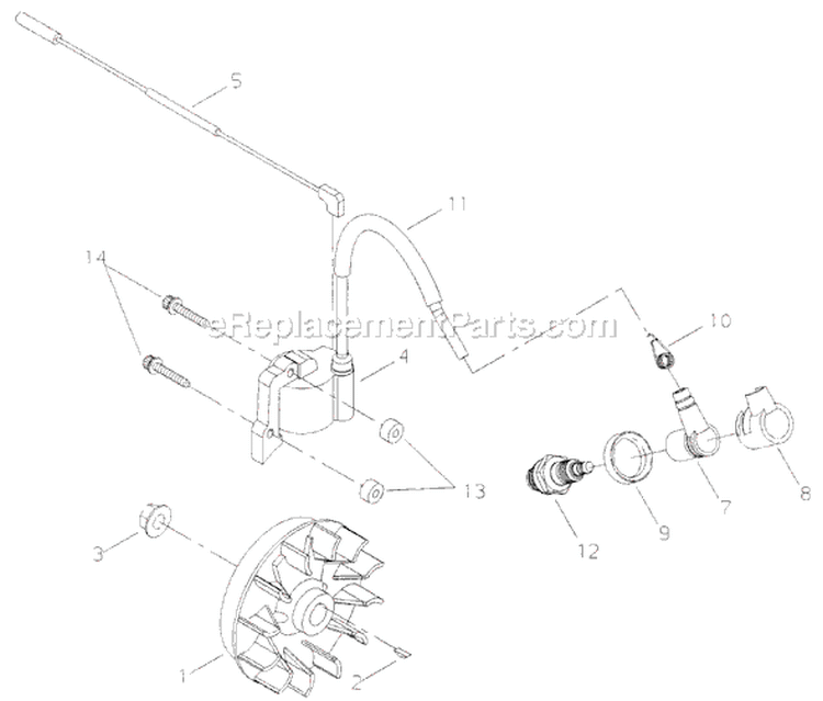 Page E Diagram and Parts List for T261B  Shindaiwa Trimmer