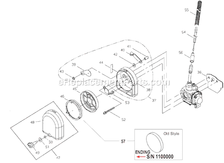 Page F Diagram and Parts List for T261B  Shindaiwa Trimmer