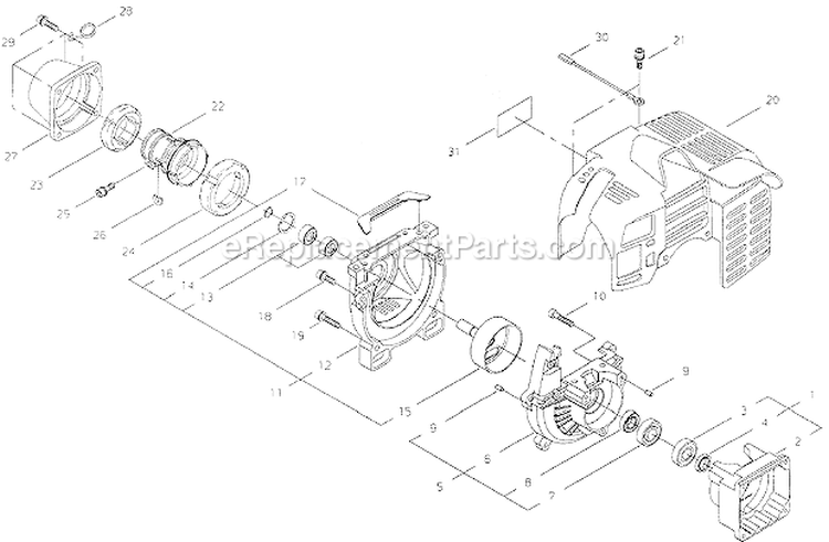 Page B Diagram and Parts List for T261X  Shindaiwa Trimmer